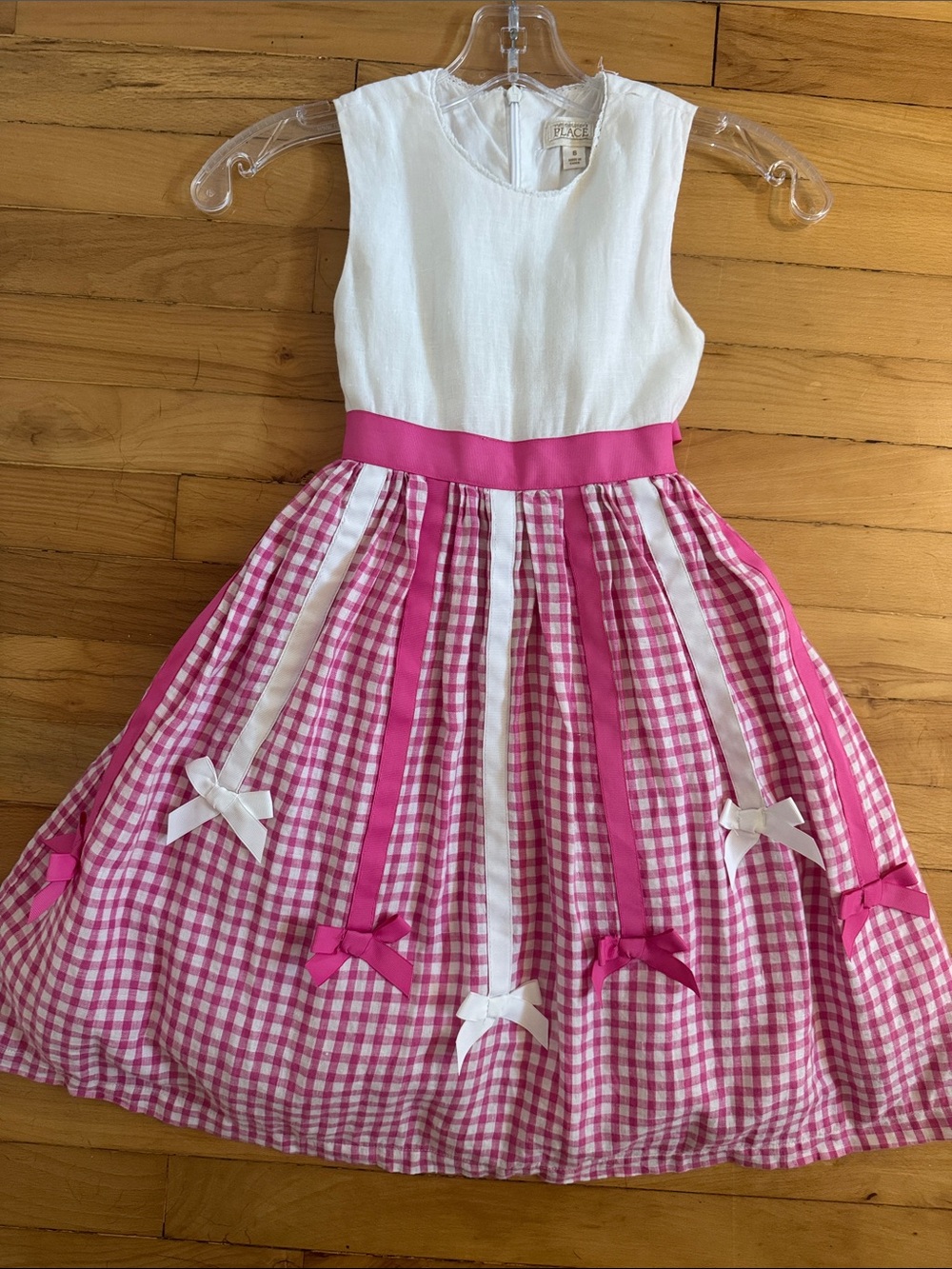 Vintage Children's Place White & Pink Gingham Ribbon Sundress Size 6 - Picture 1 of 4